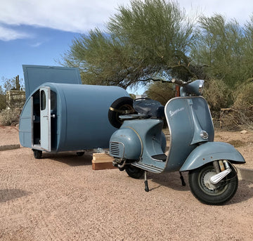大叔的復古浪漫,自製 VESPA 機車露營拖車