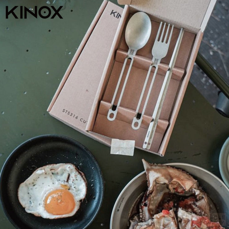 韓國KINOX • 316不鏽鋼叉匙筷三件組 STS316 Cutlery Set (輕量化設計 好拿好握好順手)