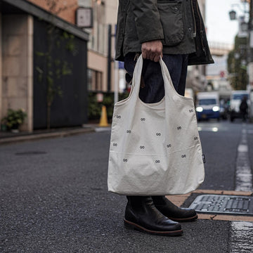 0/0 nerudesignworks • 經典刺繡托特包 Tote Bag (米白/綠 2款)