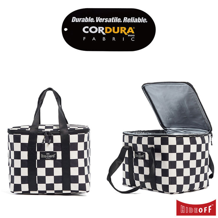 HIDE OFF • Cooler Bag 黑白棋盤保冷袋15L - 採用堅韌的CORDURA布料+