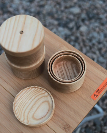 Gongnam Gear｜貴人之器｜手作白蠟木器皿套組｜可堆疊設計