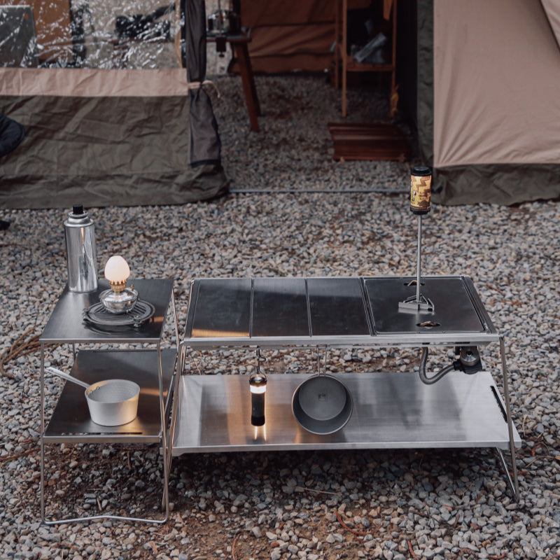 CAMP GEEKS • Ms-System 2.5單位不鏽鋼雙層桌｜一單位蓋板｜相關選配件