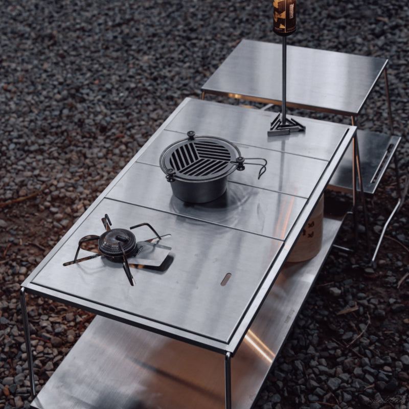 CAMP GEEKS • Ms-System 2.5單位不鏽鋼雙層桌｜一單位蓋板｜相關選配件