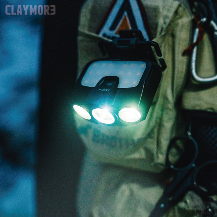 CLAYMORE • Capon 200H 感應式帽夾頭燈 (可夾可吊掛➖具有近距感應器，方便快速調整)