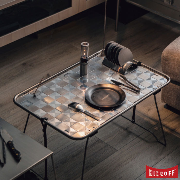 HIDEOFF • 2P金屬管鋁合金桌(限量經典棋盤款) METAL TUBE 2P TABLE Checkerboard Style
