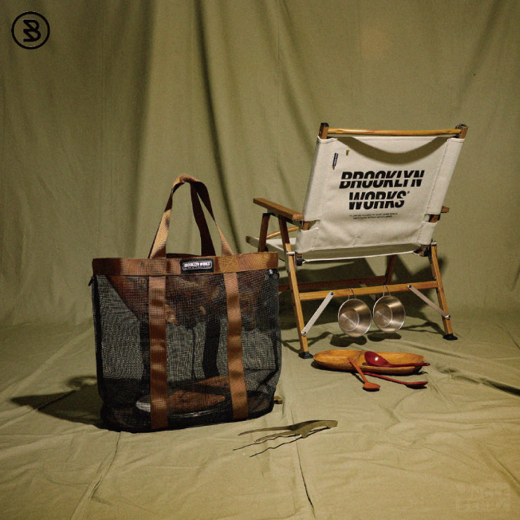 BrooklynWorks • Mesh Bag 多用途摺疊網袋 - S/L兩種尺寸 黑/狼棕兩種配色 - 現貨供應中