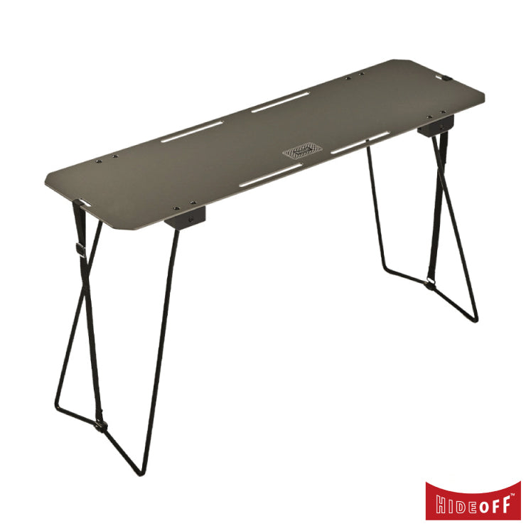 HIDE OFF • METAL FLAT 1P 鋁合金平板桌(橄欖綠灰)- 2023新色 - 附燈柱和原廠收納袋